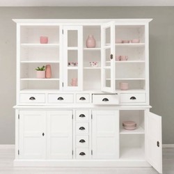 Casa Padrino armario de comedor de estilo campestre blanco 210 x Al. 220 cm - Muebles de comedor