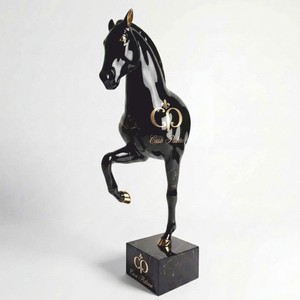 Casa Padrino XXL Decorative Sculpture Horse on a Pedestal Black / Gold H. 255 cm - XXL Figure CPB Casa Padrino XXL Decorative Sculpture Horse on a Pedestal Black / Gold H. 255 cm - XXL Figure CPB