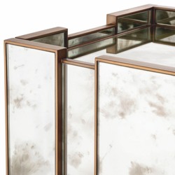 Casa Padrino Luxury Nightstand with Antique Mirrored Glass H. 68.5 cm - Bedroom Furniture