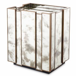 Casa Padrino Luxury Nightstand with Antique Mirrored Glass H. 68.5 cm - Bedroom Furniture