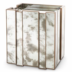 Casa Padrino Luxury Nightstand with Antique Mirrored Glass H. 68.5 cm - Bedroom Furniture
