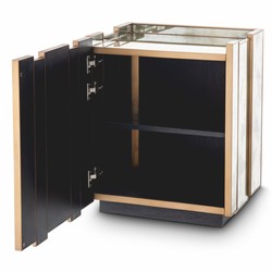 Casa Padrino Luxury Nightstand with Antique Mirrored Glass H. 68.5 cm - Bedroom Furniture