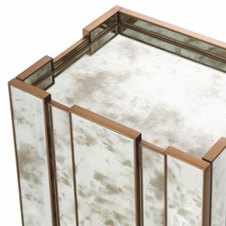 Casa Padrino Luxury Nightstand with Antique Mirrored Glass H. 68.5 cm - Bedroom Furniture