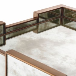 Casa Padrino Luxury Nightstand with Antique Mirrored Glass H. 68.5 cm - Bedroom Furniture