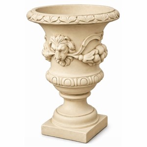 Casa Padrino pot de fleurs baroque beige Ø 50 x H. 70 cm - Décoration de jardin baroque