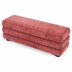 Casa Padrino Banco de Lujo Rojo Burdeos / Negro 142 cm - Muebles de Salón y Hotel