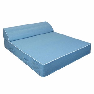 Casa Padrino tumbona doble de jardín de lujo azul claro / blanco 180 x 160 cm - Accesorios de hoteles