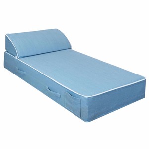 Casa Padrino Tumbona de Jardín de Lujo Azul Claro / Blanco 180 x 80 cm - Tumbona de Piscina de Lujo