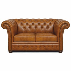 Casa Padrino sofá Chesterfield de lujo de 2 plazas en piel marrón vintage / marrón oscuro 170 cm