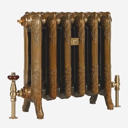 Casa Padrino radiateur baroque en fonte marron / laiton 50 cm - Chauffage vintage