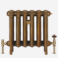 Casa Padrino radiateur baroque en fonte marron / laiton 50 cm - Chauffage vintage