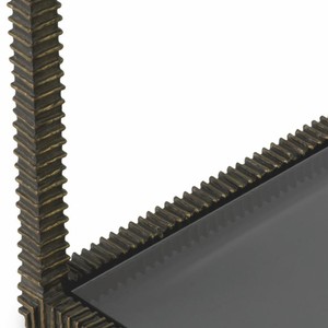 Casa Padrino Luxus Aluguss Konsole mit Glasplatten Bronze / Grau 140 cm - Luxus Möbel