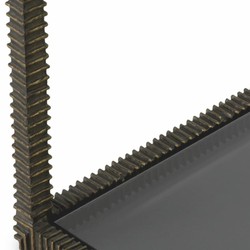 Luxus Aluguss Konsole Konsolentisch mit Glasplatten Bronze Grau