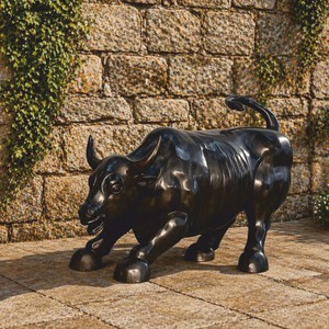 Casa Padrino scultura decorativa di lusso in bronzo toro grigio 86 cm - Figura in bronzo
