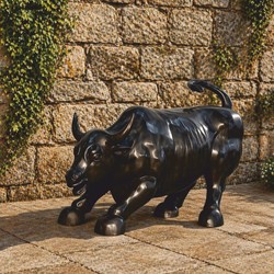 Casa Padrino scultura decorativa di lusso in bronzo toro grigio 86 cm - Figura in bronzo