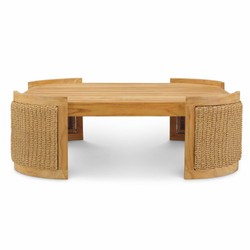 Casa Padrino Luxury Garden Table Natural 100 cm - Outdoor Garden Coffee Table