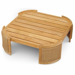 Casa Padrino Luxury Garden Table Natural 100 cm - Outdoor Garden Coffee Table