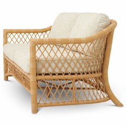 Casa Padrino Luxury Faux Rattan Garden Sofa Natural 180 cm - Garden Furniture