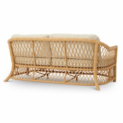 Casa Padrino Luxury Faux Rattan Garden Sofa Natural 180 cm - Garden Furniture