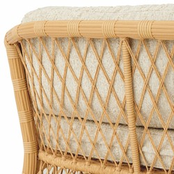 Casa Padrino Luxury Faux Rattan Garden Sofa Natural 180 cm - Garden Furniture