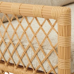 Casa Padrino Luxury Faux Rattan Garden Sofa Natural 180 cm - Garden Furniture