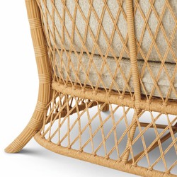 Casa Padrino Luxury Faux Rattan Garden Sofa Natural 180 cm - Garden Furniture