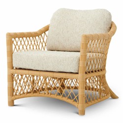 Casa Padrino Luxury Synthetic Rattan Garden Armchair Natural - Hotel & Garden Furniture