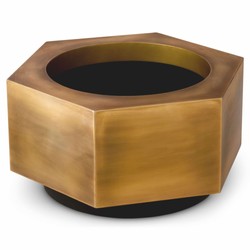 Casa Padrino Luxury Stainless Steel Flower Pot Vintage Brass / Black 69.5 cm
