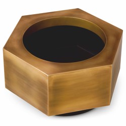Casa Padrino Luxury Stainless Steel Flower Pot Vintage Brass / Black 69.5 cm