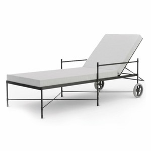 Casa Padrino Tumbona de Jardín de Lujo Negro / Gris 190 cm - Muebles de Hotel y Jardín