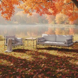 Casa Padrino fauteuil de luxe en fer forgé noir / gris 90 cm - Fauteuil hôtel et jardin