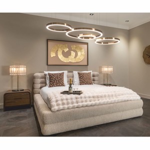 Casa Padrino Luxus Doppelbett Naturfarben 180 x 210 cm - Schlafzimmer Möbel