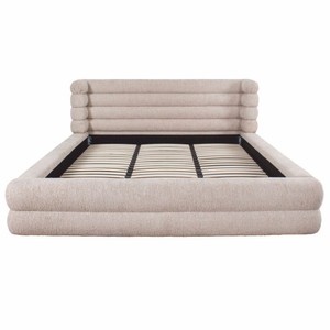Casa Padrino Luxus Doppelbett Naturfarben 180 x 210 cm - Schlafzimmer Möbel