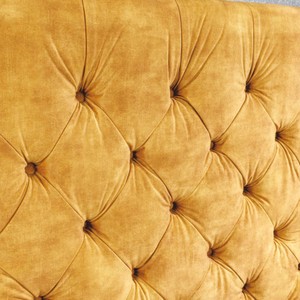 Casa Padrino Chesterfield Doppelbett Senfgelb / Schwarz 160 x 200 cm - Schlafzimmer Möbel