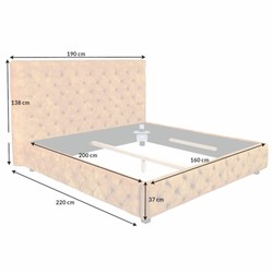 Chesterfield Bett Doppelbett Senfgelb Schwarz