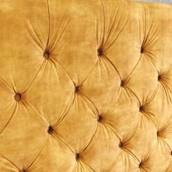 Chesterfield Bett Doppelbett Senfgelb Schwarz
