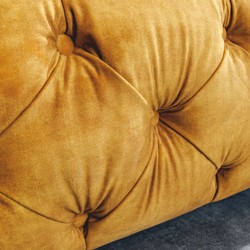 Chesterfield Bett Doppelbett Senfgelb Schwarz