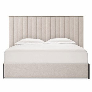 Casa Padrino Luxus Doppelbett Naturfarben / Messing / Schwarzgrau 180 x 210 cm - Schlafzimmer Möbel