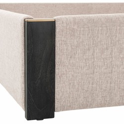 Luxus Bett Doppelbett Naturfarben Messing Schwarzgrau