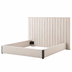 Luxus Bett Doppelbett Naturfarben Messing Schwarzgrau