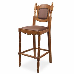 Casa Padrino sgabello da bar barocco di lusso in legno massello marrone A. 112 cm - Mobile da bar barocco