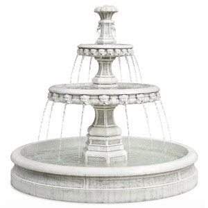 Casa Padrino fuente de decoración de jardín barroco blanco Ø 113 x Al. 107 cm