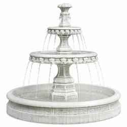 Casa Padrino fontana decorativa da giardino barocco bianco Ø 113 x A. 107 cm