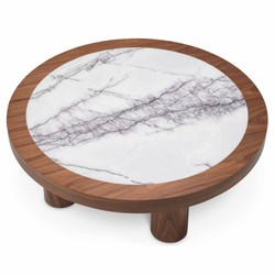 Casa Padrino tavolo da salotto di lusso marrone / bianco-viola Ø 100 cm - Mobili per soggiorno
