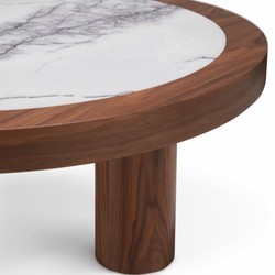 Casa Padrino tavolo da salotto di lusso marrone / bianco-viola Ø 100 cm - Mobili per soggiorno
