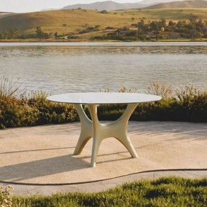 Casa Padrino mesa de comedor de jardín de lujo con tablero de vidrio verde mate Ø 140 cm