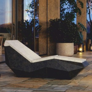 Casa Padrino tumbona de jardín de lujo negro mate / crema 192 cm - Muebles para hoteles y jardines