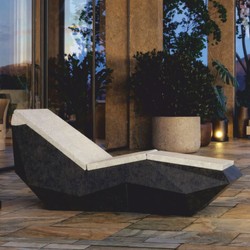 Casa Padrino Luxury Garden Lounger Matte Black / Cream 192 cm - Hotel & Garden Furniture