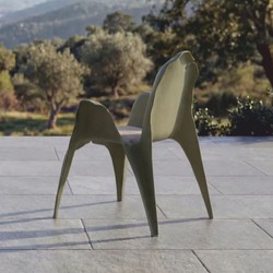 Casa Padrino silla de jardín de lujo con reposabrazos verde mate / gris - Muebles de jardín y terraza
