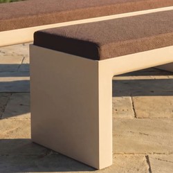 Luxus Outdoor Garten Terrassen Hotel Sitzbank Gartenbank Braun Matt Beige